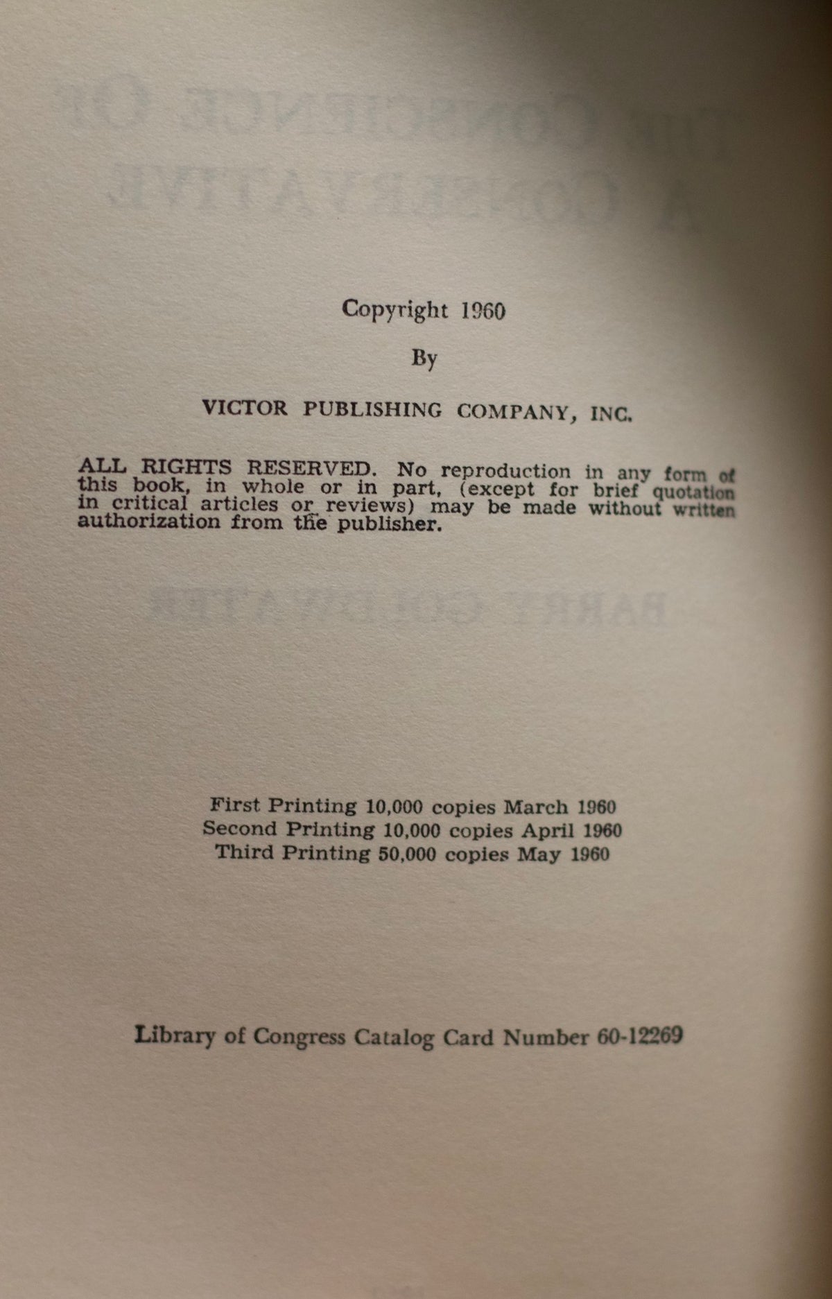 The conscience of a conservative Barry Goldwater Signed First Edition