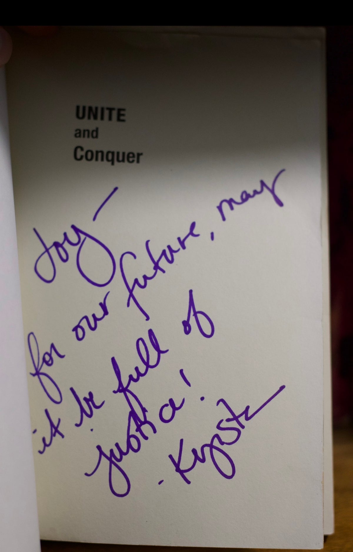 Unite and conquer by: Sen.Kyrsten Sinema